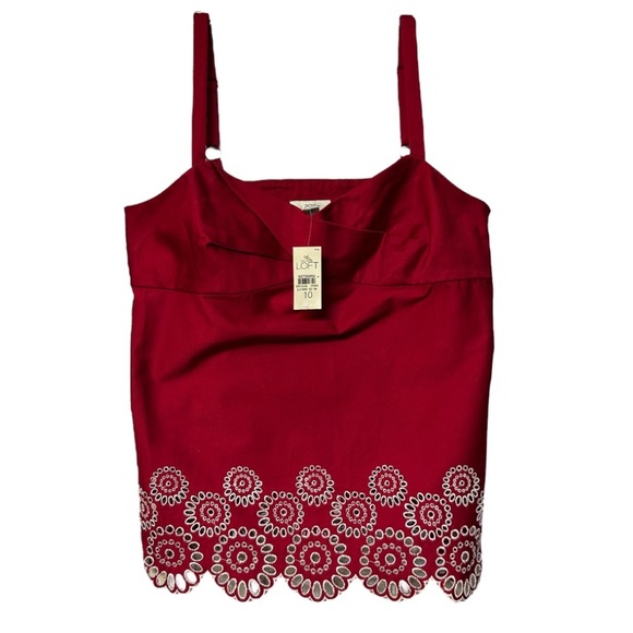 NWT Loft 100% cotton eyelet top - Picture 2 of 7